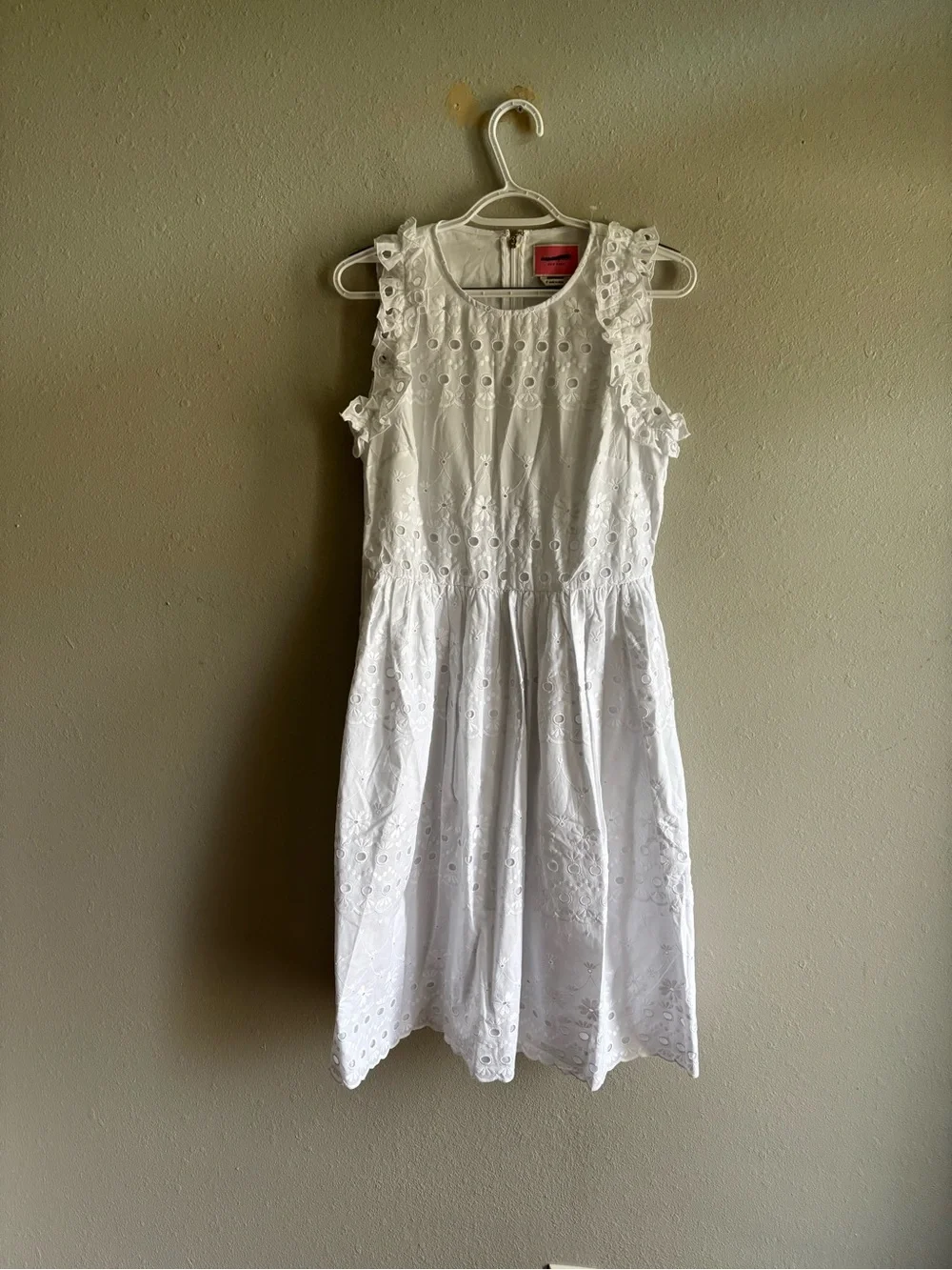 kate spade White Eyelet Sleeveless Midi Dress